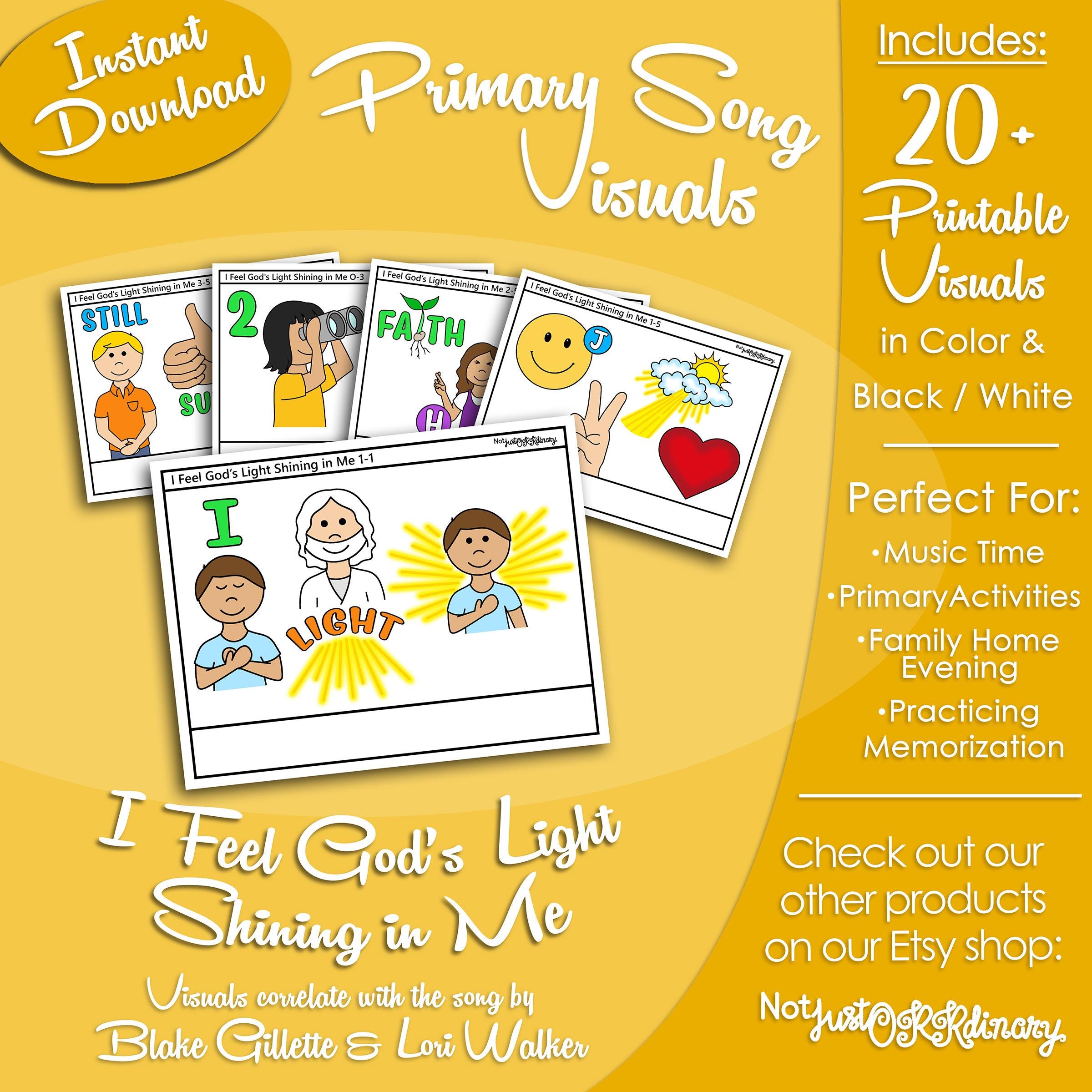 I Feel God's Light Shining in Me Song Visuals, LDS Primary Singing