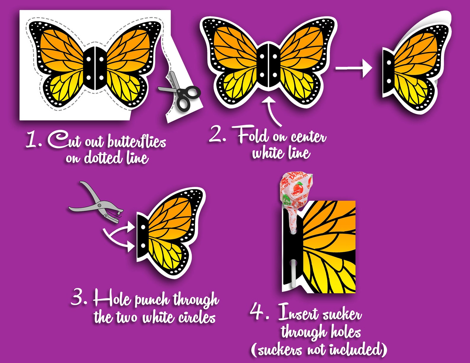 Butterfly Sucker Handouts, Latter-day Saint LDS Primary Singing Time ...