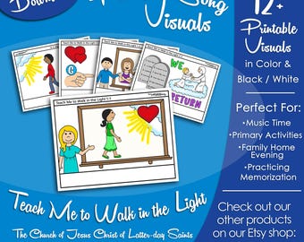Teach Me to Walk in the Light Song Visuals, LDS Primary Singing Time Pictures (Printable Digital Download)