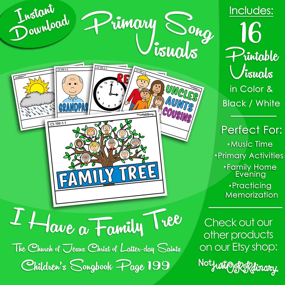 I Have A Family Tree Song Latter day Saint LDS Primary Etsy i-have-a-family-tree-song-latter-day-saint-lds-primary-etsy