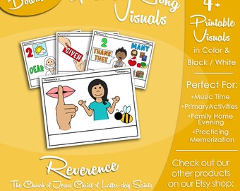Reverence Song Visuals, LDS Primary Singing Time Pictures (Printable Digital Download)