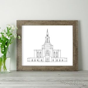 Orem Utah Temple - LDS Latter-day Saint, Wall Art Print Artwork Clip Clipart, Hand Drawn, Printable Digital Download, Simple, Modern