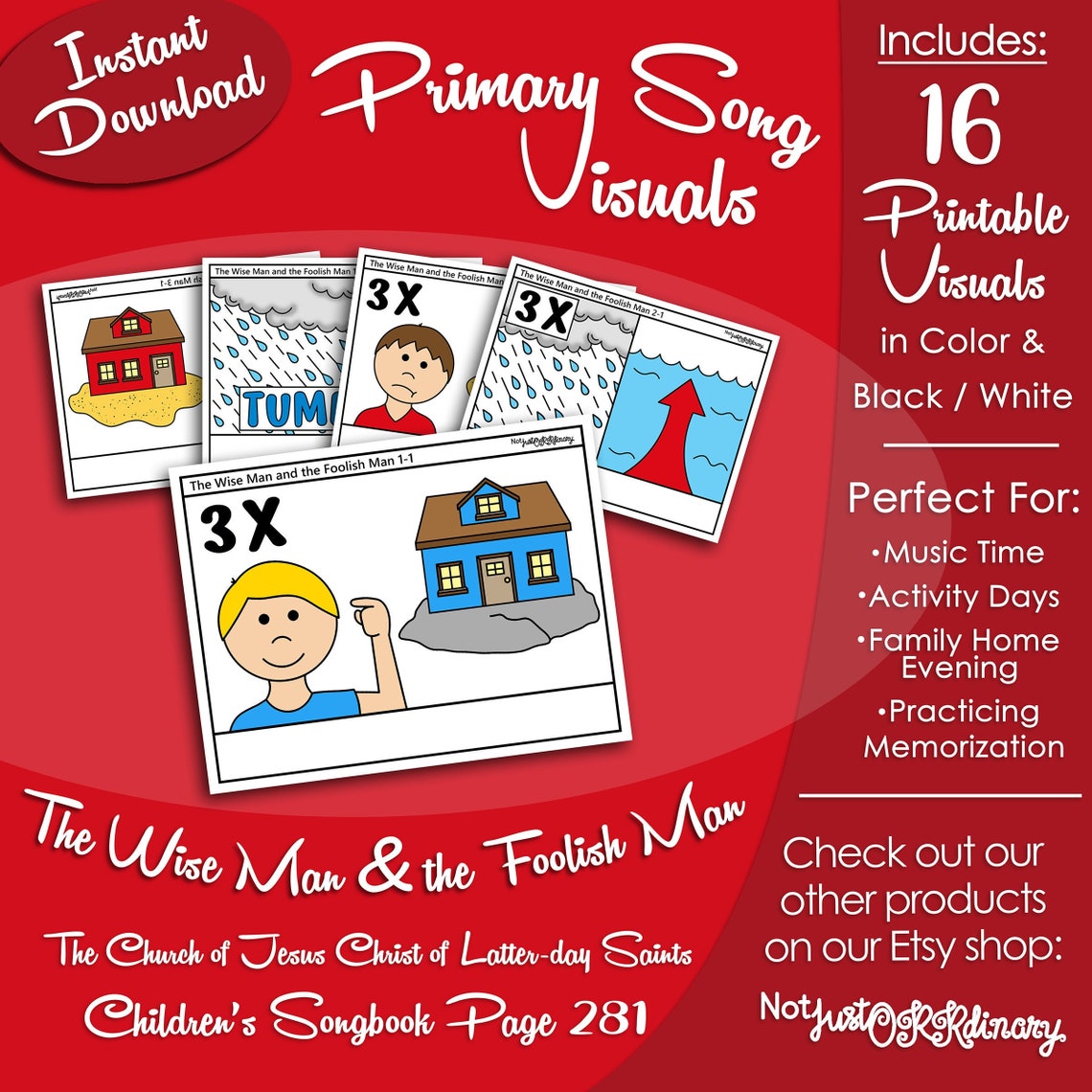 The Wise Man and the Foolish Man Song, Latterday Saint LDS Primary