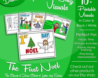 The First Noel Song Visuals, LDS Primary Singing Time Pictures (Printable Digital Download)