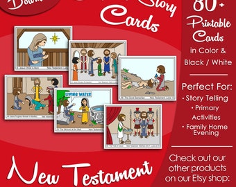 New Testament Story Cards, Bible LDS Primary Pictures (Printable Digital Download)