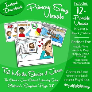 Tell Me the Stories of Jesus Song Visuals, LDS Primary Singing Time Pictures (Printable Digital Download)
