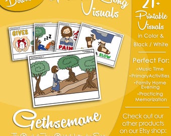 Gethsemane Song Visuals, LDS Primary Singing Time Pictures (Printable Digital Download)
