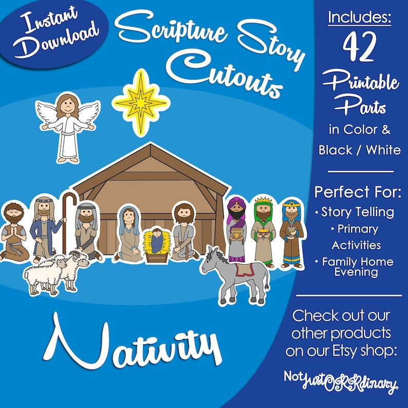 Nativity Story Cutouts Latterday Saint LDS Primary Story Etsy