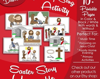 Easter Story Unscramble, Latter-day Saint LDS Primary Singing Time Activity, Printable Visual Game, Songbook Graphic Picture Image