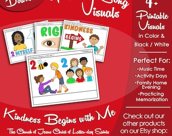 Kindness Begins with Me Song Visuals, Latter-day Saint LDS Primary Singing Time, Printable Poster, Music Leader Help, Songbook Picture