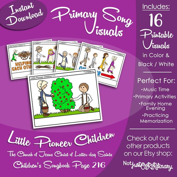 Little Pioneer Children Song Latterday Saint LDS Primary Etsy
