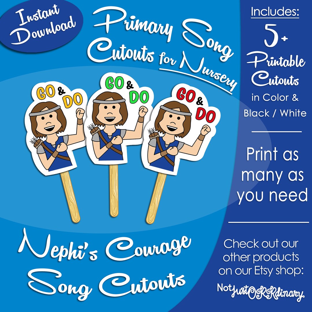 Nephi's Courage Song Cutouts for NURSERY, Latter-day Saint LDS Singing ...