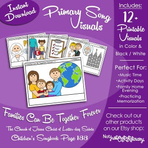 Families Can Be Together Forever Song Visuals, Latter-day Saint LDS Primary Singing Time, Printable Poster, Music Help, Songbook Picture