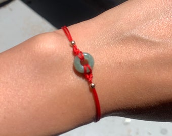 Elegant jadeit ädelstensberlock röd svart brun snörearmband, fotlänk, minimalistiska kinesiska skyddssmycken