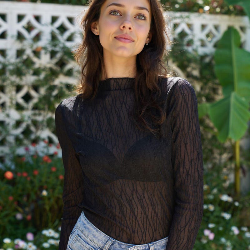 Shear Through Sheer See Through Mesh Tops for Women - Etsy