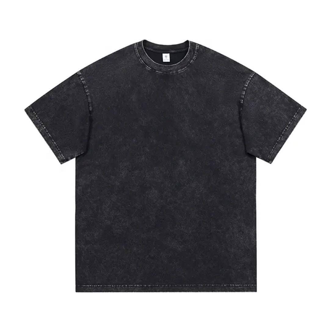 Buy Men's Burgundy Puff Printed Oversized Acid Wash T-shirt Online in India at
