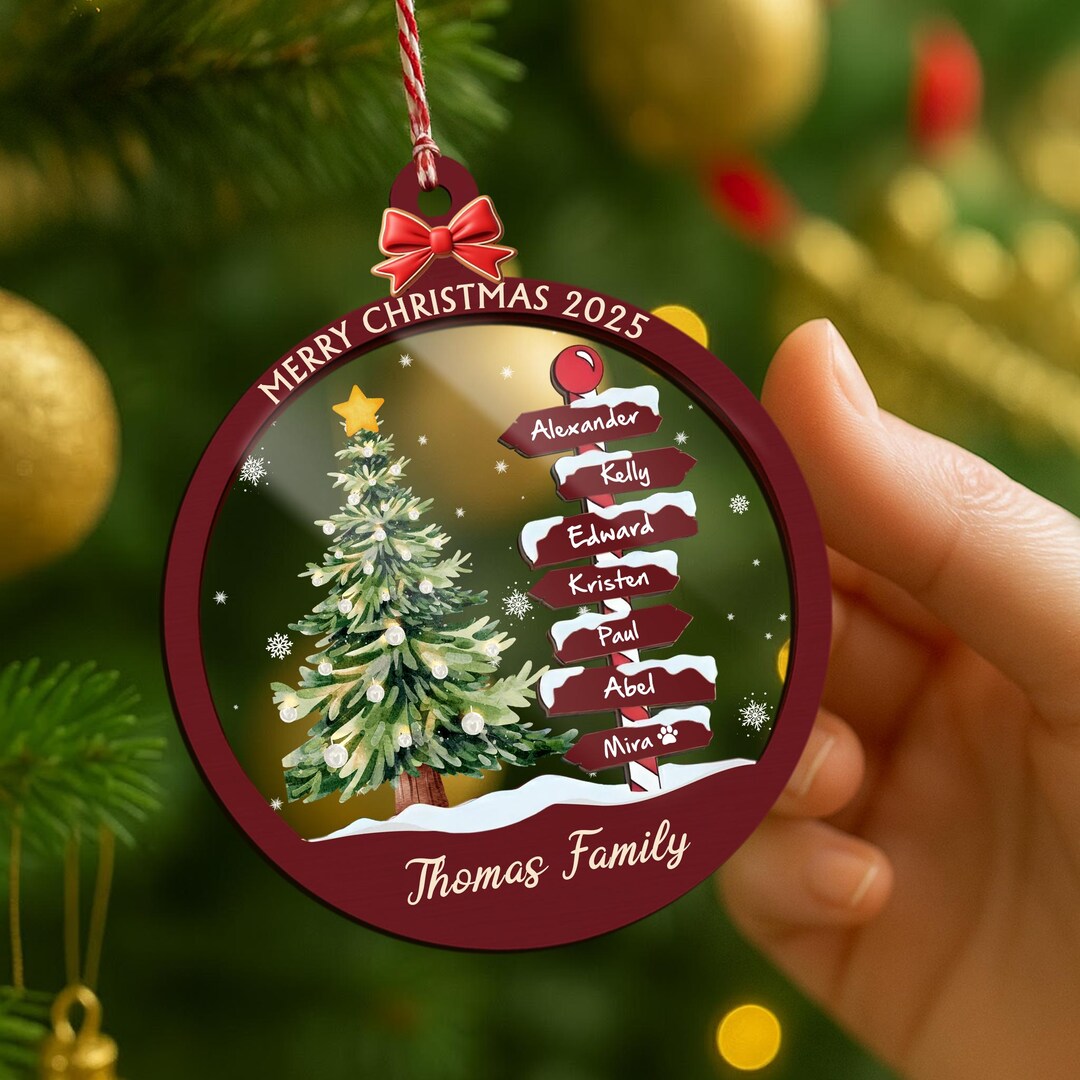 Custom Family Names Ornament • Personalized Family Name Christmas Tree ...