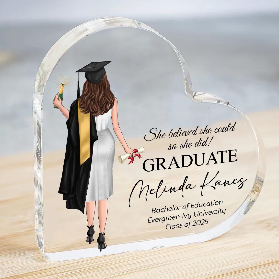 Personalized Class of 2025 Graduation Plaque, Graduate Gift for Her ...