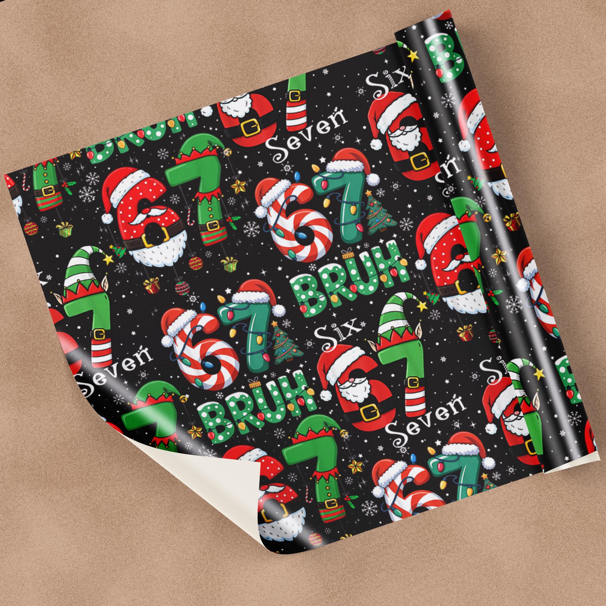 67 Rapping Paper Kids Funny Wrapping Paper, Santa Six Seven Christmas Wrapping Paper, 67 ...