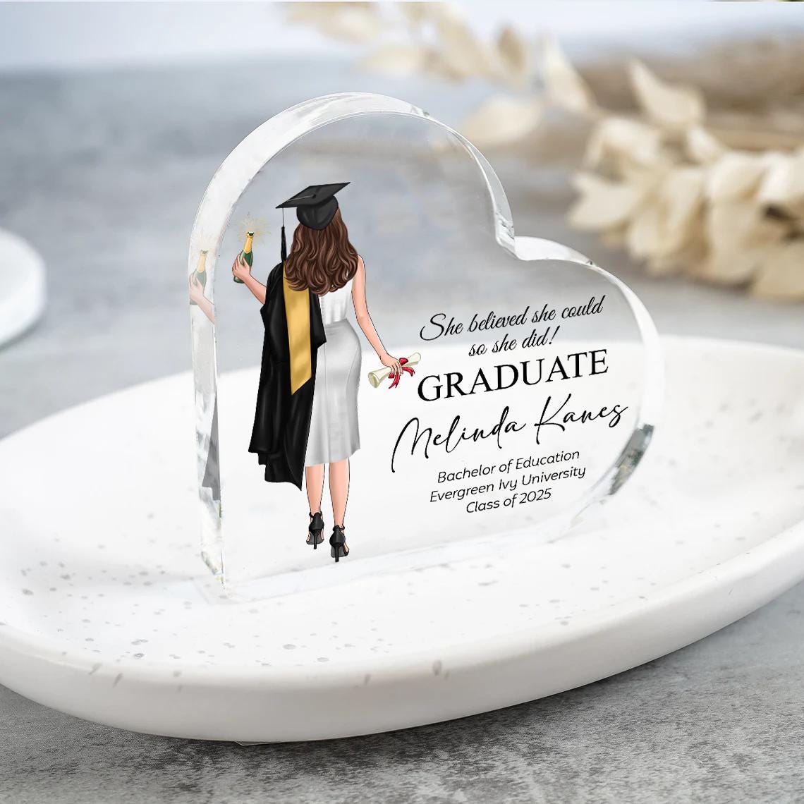 Personalized Class of 2025 Graduation Plaque, Graduate Gift for Her ...