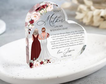 Personalisierte Mutter der Braut Geschenk von Tochter, Sentimentale Geschenke für Mutter zur Hochzeit, Mutter Tochter Benutzerdefinierte Kleid Acrylplakette