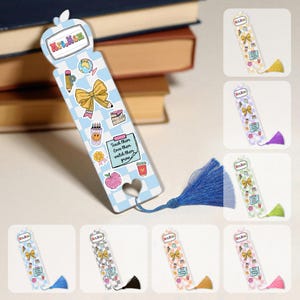 Groovy Personalized Acrylic Bookmark with Name – Composition Notebook Style, Teacher Gift, Back to School Bookmark, First Day of School