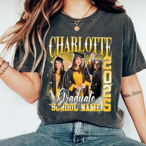 Graduation Party Bootleg Rap Tee, Custom Photo Graduate Shirt, Family Graduation 2025 Shirt, Senior Class of 2025 Gifts, Proud Family Shirt