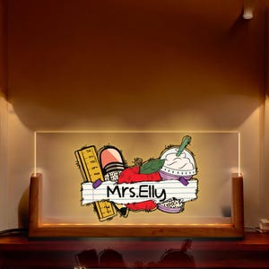 Placa de escritorio con nombre para regreso a clases, placa personalizada para maestros, regalo de agradecimiento para consejeros escolares, regalos personalizados para maestros