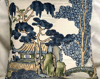 Asian Scenic in Blue and Green by Thibaut