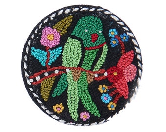 Embroidered Round Shaped buttons. Buttons with embroidery.  Decorative colourful  button. Knot Stiched Buttons.Thread Work.B7