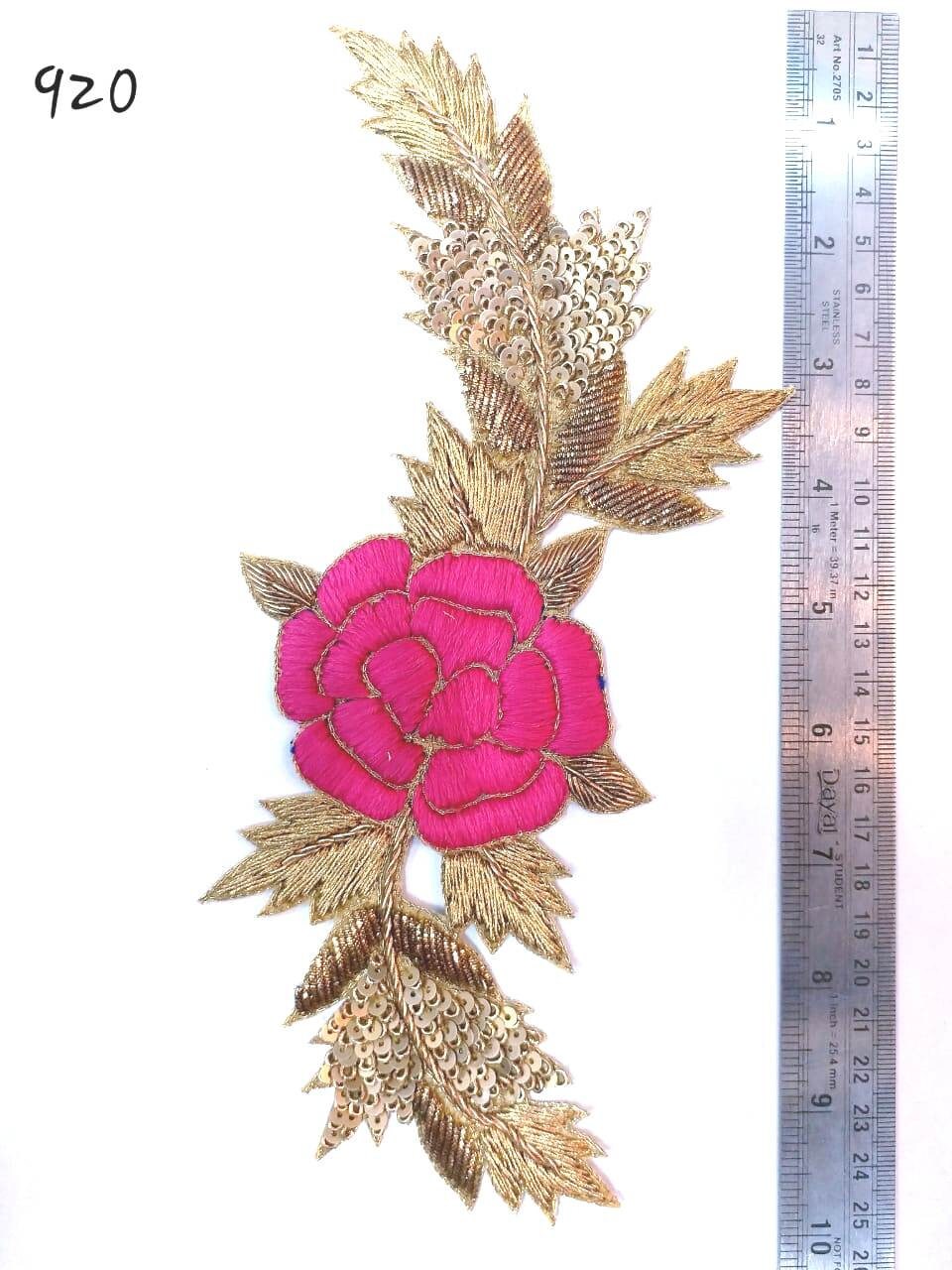 Set of 5 Piece Indian Handmade Flower Design With Applique Work Sequins