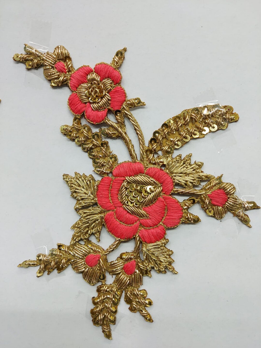 Set of 12 Pieces Handmade Applique With Embroidery Flowers ,couture