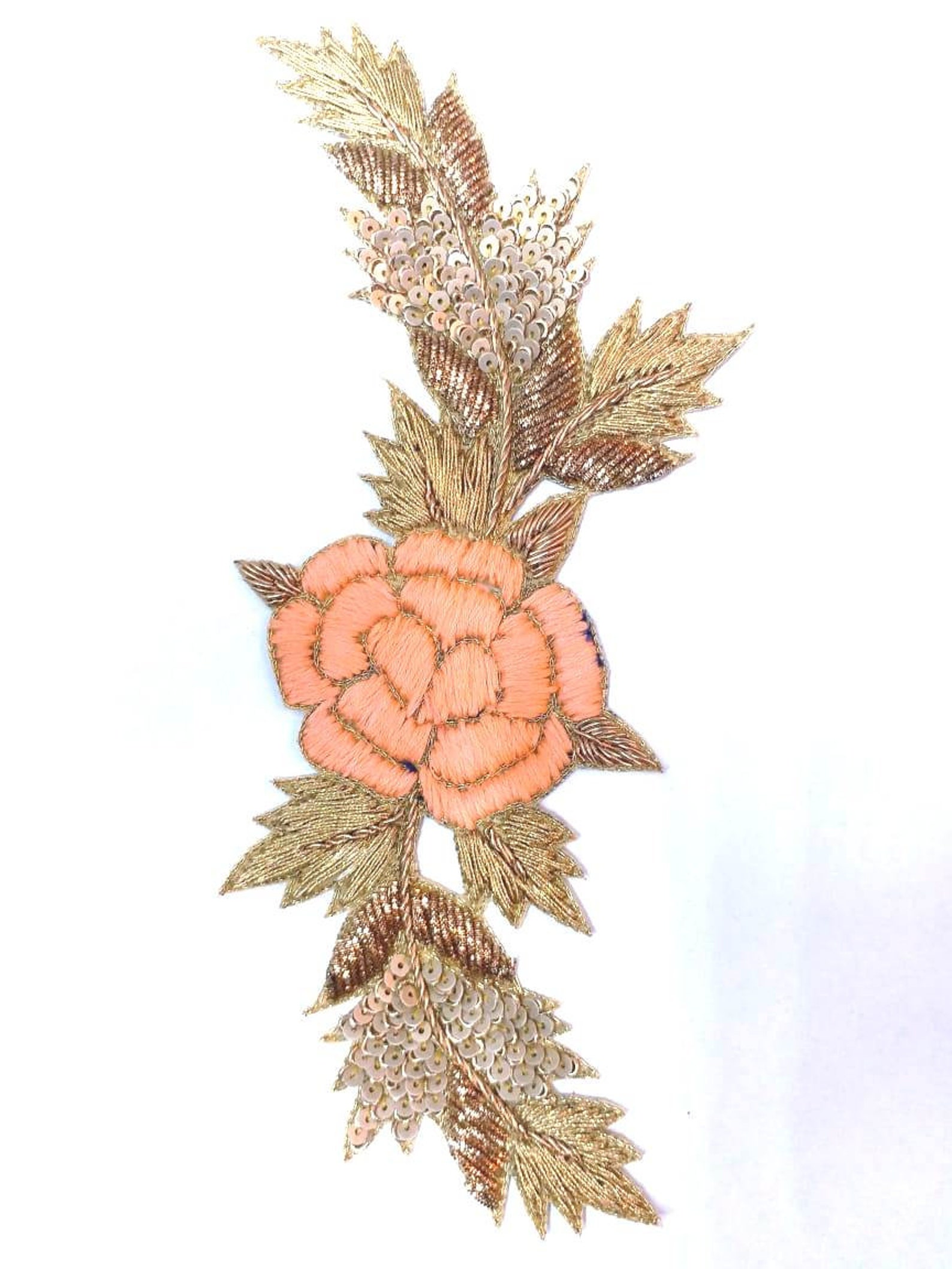 Set of 5 Piece Indian Handmade Flower Design With Applique Work Sequins