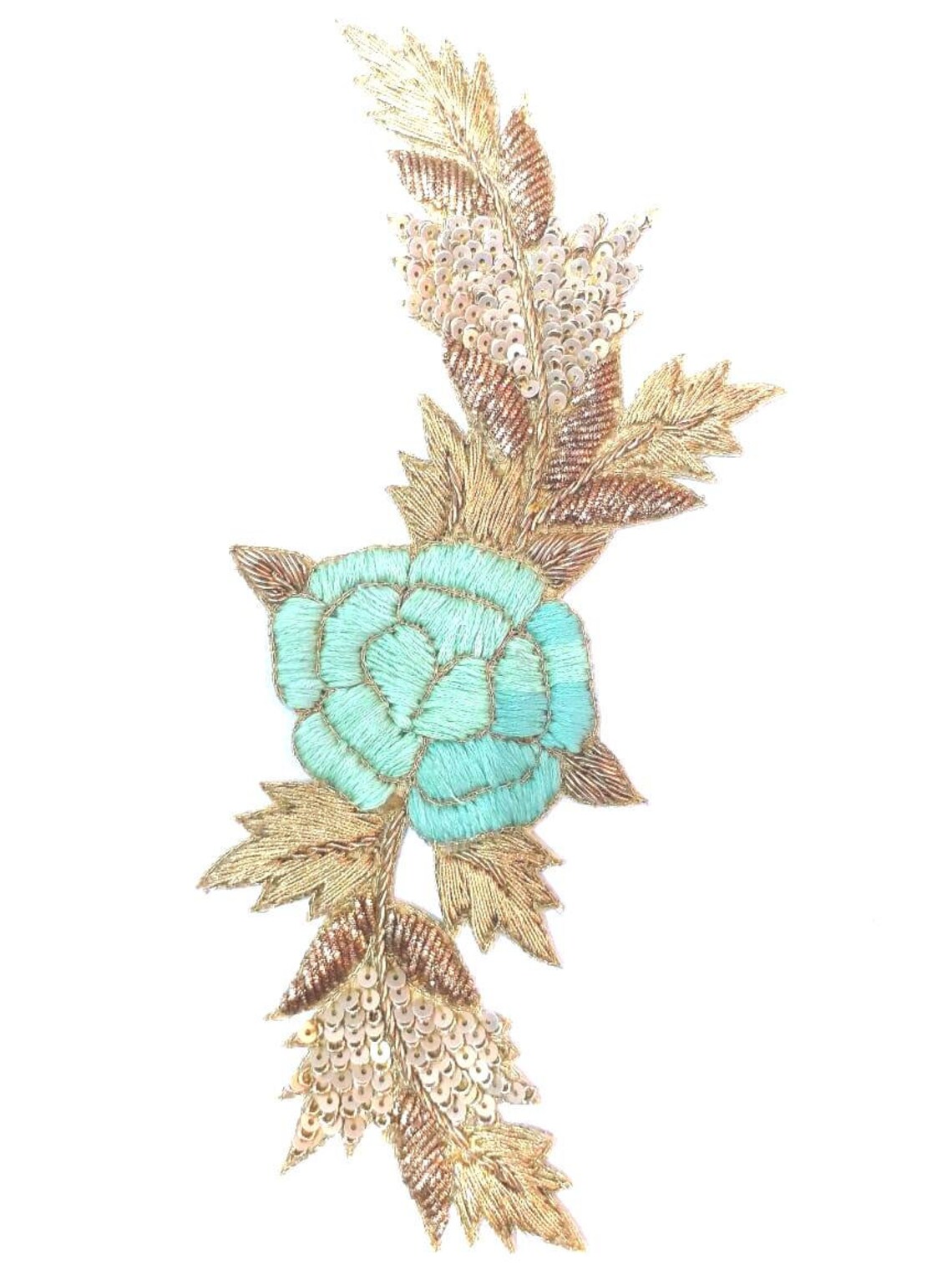 Set of 5 Piece Indian Handmade Flower Design With Applique Work Sequins