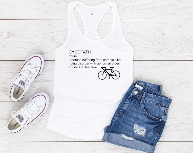 Cycling Wear Cycling Dictionary Definition Cycopath Tank Top Cool Racerback Top Funny Cycling Tank Cycling Apparel Women