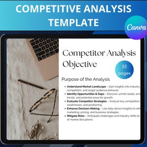 Competitive Analysis Template | Canva Template for SWOT & Market Analysis, Business Strategy Tool, Easy to Use!