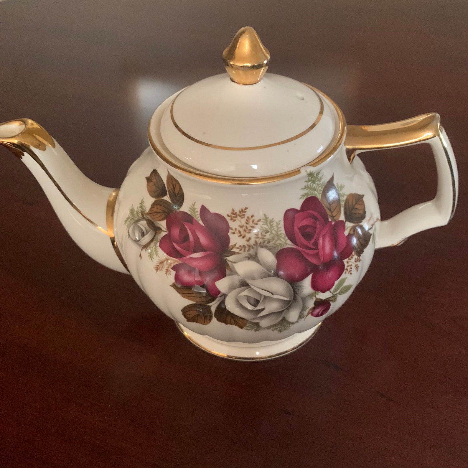Vintage Sadler England Bone China Teapot With Gold Gilding and Etsy