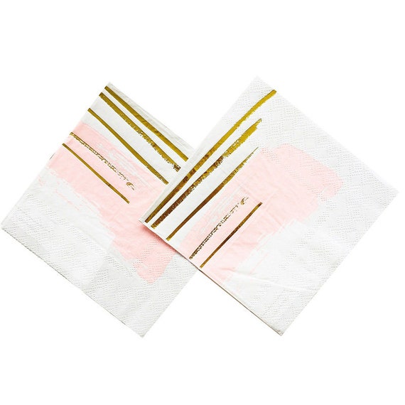 20 x Cloud Napkins with Gold Foil Blushing Face
