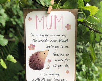 Igel Mama Karte, Andenken Geschenkanhänger