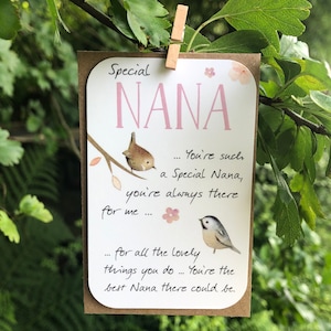 Carte Nana, Spécial Nana, Meilleure Nana, Fête des mères, Étiquette cadeau, Souvenir, Petit cadeau, Inspiration, Message attentionné, Carte d’anniversaire, oiseaux