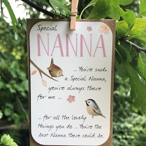 Nanna card, Nanna speciale, Migliore Nanna, Festa della mamma, Etichetta regalo, Ricordo, Piccolo regalo, Ispirazione, Messaggio premuroso, Biglietto di compleanno, uccelli