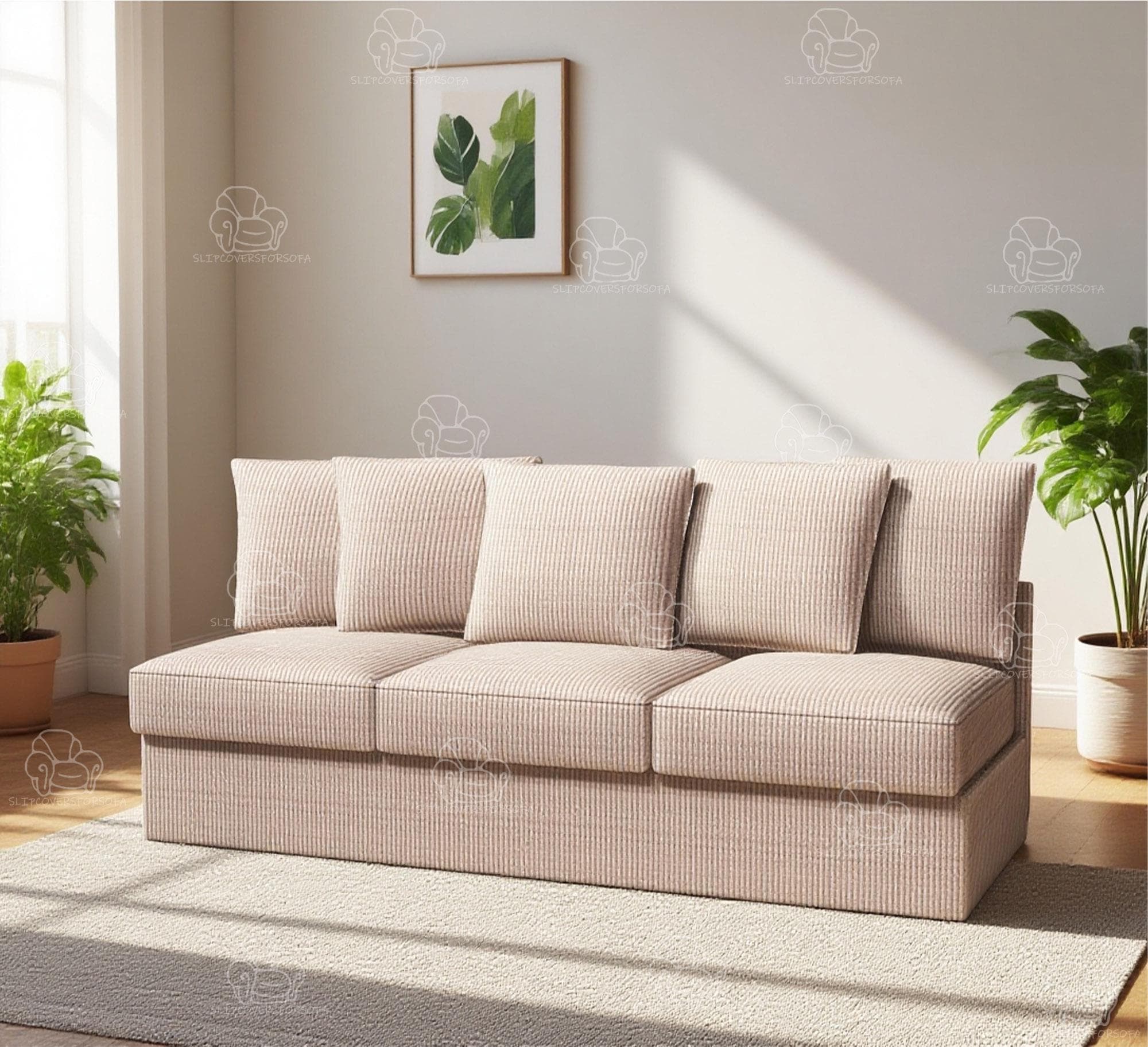 GRÖNLID 3人掛け用交換カバー（アームレストなし）/400種類以上の生地