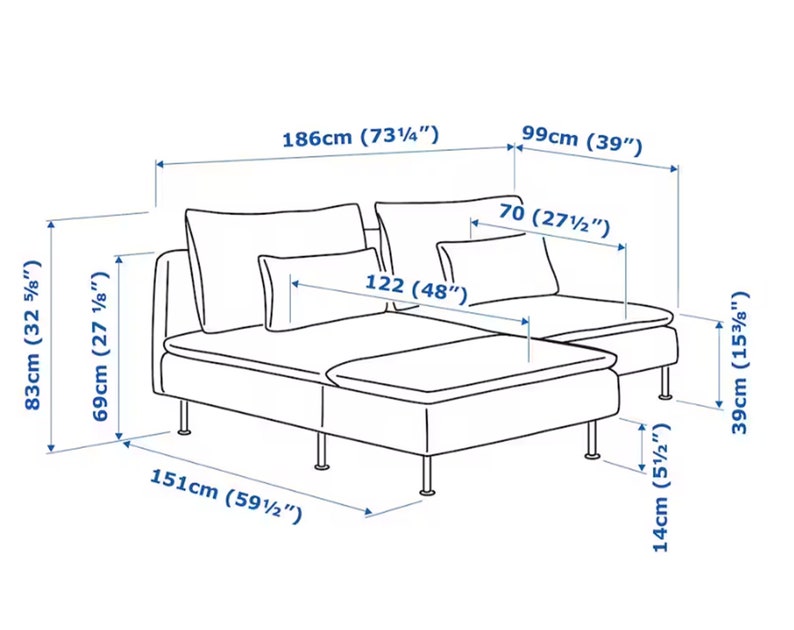 Sofa Covers for SÖDERHAMN 2 Seats Sofa With Chaise 1 Seat1 Etsy