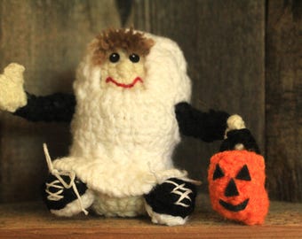 Muñeco de ganchillo para pedir dulces. ¡Adorable!