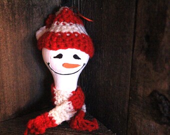 Adorno de muñeco de nieve con bombilla