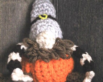 Adorable gnomo de calabaza - Tejido a crochet