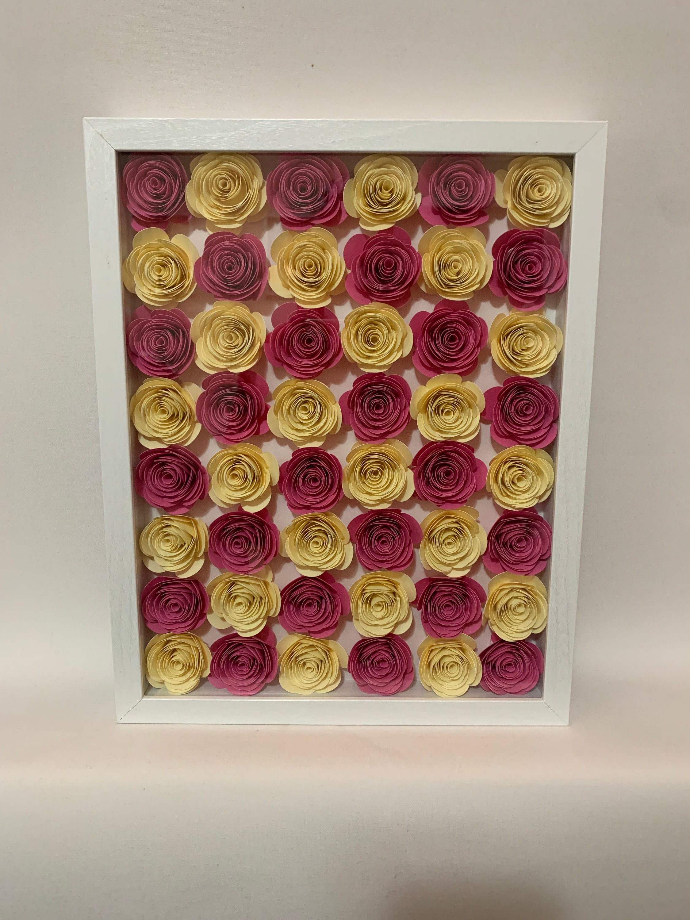 Flower Shadow Box Wall Hanging Décor Etsy