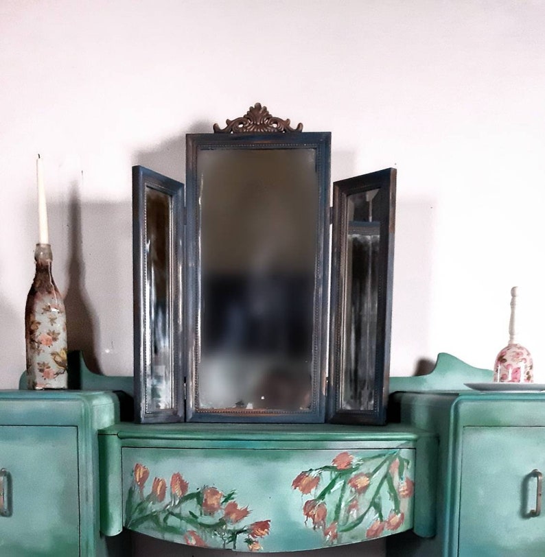 Table Mirror Vintage Mirror Dresser Mirror Upcycled Etsy