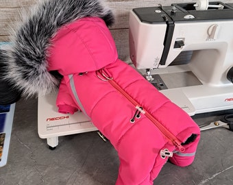 Personalized Dog Snowsuit: Custom Fit Winter Outfit with Reflective Tape