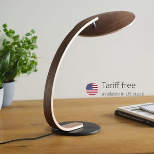 Walnut Table Lamp, Desk Accessories, Desk Decor, Night Light, Bedside Lamp, Desk Lamp, LED Table Lamp, Work From Home, MALSIMPLA